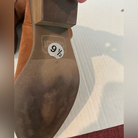 Code West Woke Women’s Whiskey Brown Vegan Suede Western Mid Calf Boots Size 9.5 - Picture 7 of 8
